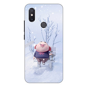 Ốp lưng điện thoại Xiaomi Mi 8 SE hình Heo Con Trượt Tuyết - Hàng chính hãng