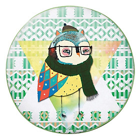 Gối tròn Cú quàng khăn len - GOAA098