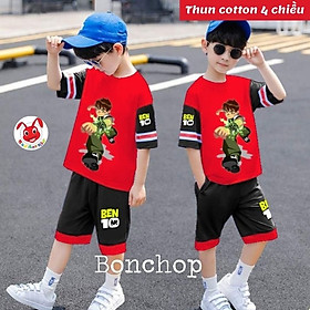 Đồ bộ bé trai hình Ben 10 từ 10-58kg. Chất thun cotton thấm hút mồ hôi-Kiến Lửa