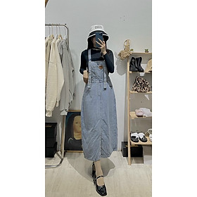 Váy yếm bò nữ dáng dài chữ A 2 dây phong cách ulzzang Hàn Quốc phối túi  năng động trước ngựcLysa store CV03  MixASale