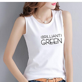 Áo Thun 3Lỗ Nữ In Chữ GREEN Vải Cotton Co Giãn 4 Chiều Mặc Đẹp Thoải Mái Tôn Dáng Phong Cách Hàn Quốc SN122 Sally Boutique