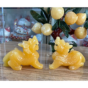 Mua Cặp Tỳ Hưu phong thủy đá ngọc Hoàng Long size 10.7cm chất đá đẹp