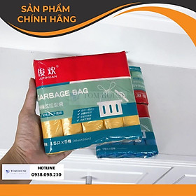 Mua Combo 5 Cuộn Túi Rác Sinh Học Tự Phân Hủy Có Dây Quai Xách Tiện Lợi Kích Thước 45 x 50cm - 1 cuộn 15 túi