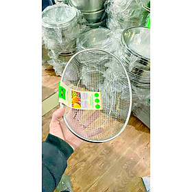 Mua Rổ lưới inox hình chữ nhật có chân thoát nước đủ kích thước - bộ rổ inox 304 cao cấp