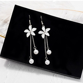 Bông Tai Ngọc Trai San Hô - Hoa Sứ - Trang Sức Cô Tấm - PORCE PEARL (10ly) - CTJ3119