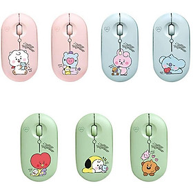 Chuột không dây 2.4GHz 1200DPI Hình BT21 BTS BT21 Dễ Thương