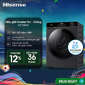 Mua Máy giặt Hisense Inverter Pro 10.5kg WF105M3 giặt thông minh AI  điều khiển từ xa  bảo hành 3 năm - HÀNG CHÍNH HÃNG