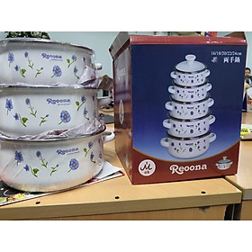 Mua bộ nồi tráng men ceramic 5 cái cao cấp Reoona ( hàng chính hãng)