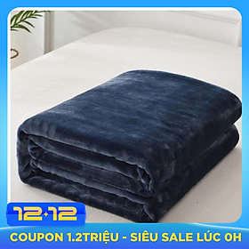 Mền lông cừu xanh dương đậm cao cấp A - 1m8x2m