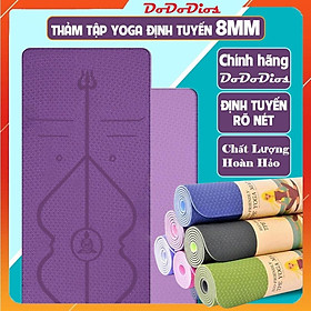 Thảm Tập Yoga Định Tuyến TPE cao cấp tặng kèm túi đựng chống trượt chính hãng DoDoDios