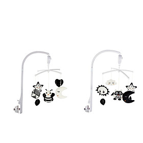 2pcs Rotatable Baby Mobile  Bracket Sensory Black And White