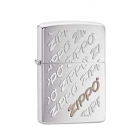 Bật Lửa Zippo Script Brushed Chrome Chính Hãng Usa