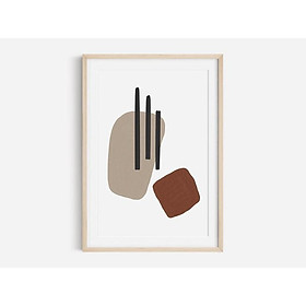 Tranh treo tường | Tranh nghệ thuật trừu tượng - Abstract Shape, Gouache Prints, Boho Wall Art,Decor, Earth Tone Prints