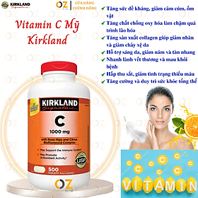 Vitamin C Kirkland Signature Mỹ tăng sức đề kháng, thức đẩy sẩn xuất collagen tự nhiên, sáng da, nhanh lành bệnh (bệnh) - OZ Slim Store