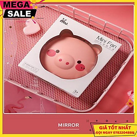 Mua Quạt Sạc Mini Kèm Đèn Gương Hình Pepapig Siêu Cute - Giao Hàng Toàn Quốc