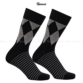 Tất đi giày tây nam cổ cao GOMTAT cao cấp mẫu MIX07, vớ nam công sở chất liệu cotton mềm mại, hút ẩm thoáng khí - GOM-MIX07-1DOI - 1 ĐÔI ĐEN