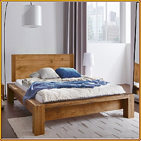 Giường ngủ Tundo gỗ sồi mặt gỗ 210 x 157 x 100cm