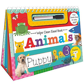Wipe Clean Easel Book With Pen - Animals - NORTH PARADE PUBLISHING LTD