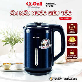 Mua Ấm siêu tôc Gali GL-18A2 1.8 Lít. Inox 304 đúc nguyên khối. Có thang báo mực nước dày 2 lớp cách nhiệt chống nóng. Hàng chính hãng bảo hành 24 tháng