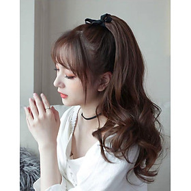 Tóc giả cột xoăn kiểu Hàn siêu sang chảnh, cam kết y hình, giống tóc thật 100%, chất tơ Hàn cao cấp loại 1, chịu nhiệt tốt có thể bấm uốn, duỗi, gội thoải mái 