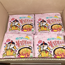 Thùng Mì khô gà cay sốt kem Ý Samyang (130gr x 40 gói)