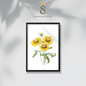 Mua Tranh Canvas | Hoa Hướng Dương Phong Cách Vintage 1FFLO019 | Tranh Căng Khung Cao Cấp | Tặng Kèm Đinh Đa Năng