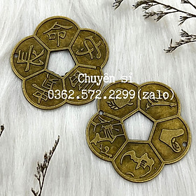 Mua Đồng xu hoa mai phong thủy bằng đồng mang lại may mắn tài lộc bình an