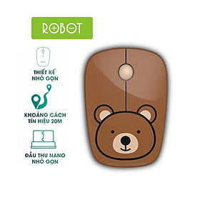 Chuột Quang Không Dây 2.4GHz ROBOT M220 Khoảng Cách Tín Hiệu 20m [Hàng Chính Hãng]