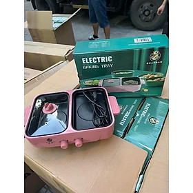 Mua Bếp Điện Mini 2 Ngăn Nồi Lẩu Nướng Đế Chống Dính | Công Dụng 5 Trong 1