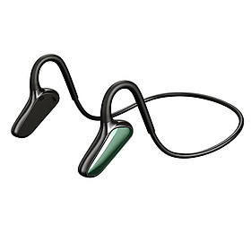 BT 5.0 Bone Conduction Headset with Mic Open-ear Design 5.2 Surround Sound Flexible Headband 3 Controlling Buttons IP67, Green