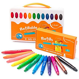 Hộp 12 Màu Sáp Gel Meteor Kèm 12 Ruột - Y Plus+ GC210300