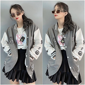 Áo khoác bomber nam nữ nỉ bông dày dặn hàng quảng châu form rộng unisex CS CANDLES - TOPTEEN 3424