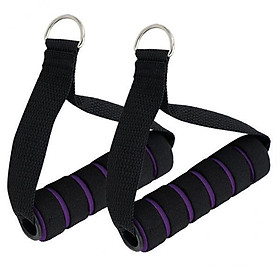 2x Resistance Band Grips with Strong Nylon D-Rings  Black And