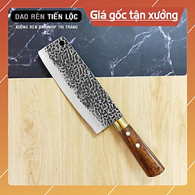 Mua Dao Thái Thịt Thép Nhíp Ô Tô Dập Vân 2 Mặt Cao Cấp - Cán Gỗ Cẩm Khâu Đồng