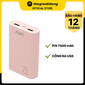 Mua Pin sạc dự phòng 7500 mAh AVA+ LJ JP199 - Hàng chính hãng - Hồng