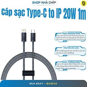 Cáp sạc nhanh Baseus Dynamic Series Type C to IP PD 20W dùng cho iPhon/iPa siêu bền - Hàng chính hãng
