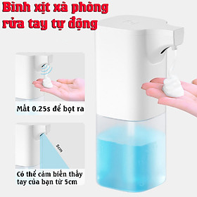 Mua Bình xịt xà phòng rửa tay tự động cảm biến hồng ngoại   Tặng kèm 1 Cục x à bông tạo bọt an toàn