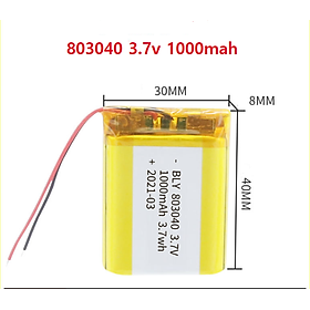 3.7V 1000mah 803040 Pin Sạc Lithium Polymer  Cho tai nghe,loa Mp3 MP4 MP5 GPS PSP Bluetooth