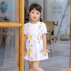 Chân váy bé gái 2,3,4,5,6,7,8,9,10 tuổi chất cotton họa tiết xinh xắn, phù hợp đi chơi, đi học MonBabies MCV2241