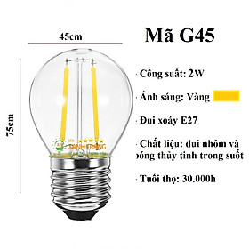 Bóng Đèn LED Edison ST64-4W, G45, C35, bóng led râu đui E14,E27 Ánh Sáng vàng