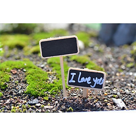 Mua Combo 02 mô hình biển gỗ cho các bạn điền tên  ghi thông điệp message cho tiểu cảnh  trang trí vườn nhỏ
