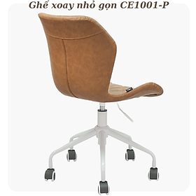 Mua Ghế xoay làm việc nệm PVC màu nâu bò chân nâng hạ độ cao hiện đại CE1001-P