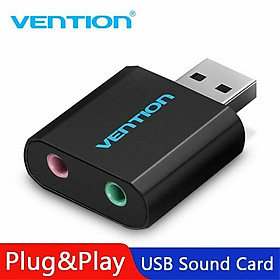 Vention External Sound Card USB to 3.5mm Jack Aux headset Adapter Stereo Audio Sound Card for Speaker PC Mic Laptop Computer PS4
