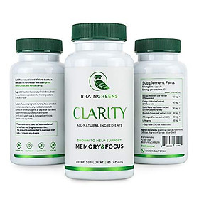 BrainGreens Brain Supplement for Memory and Focus - Nootropic Booster for Mental Clarity - All Natural Ingredients - Gingko Biloba, Bacopa Monnieri, Lion’s Mane, Ashwagandha, Rhodiola Rosea,L-theanine