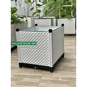Mua Chậu ghép nhật đáy 42*51cm cao 48cm - chậu trồng rau thông minh - màu trắng