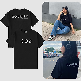 Áo thun basic tee tay lỡ unisex phông rộng local brand oversize đen thun trơn cotton 100% 4 chiều thoáng mát | SOURIRE