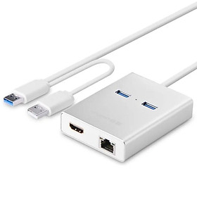 Mua Ugreen UG4025540255TK 80CM Màu Trắng New Usb 3.0 To Hdmi + 2 Ports Usb 3.0 + Gigabit Lan Port - HÀNG CHÍNH HÃNG