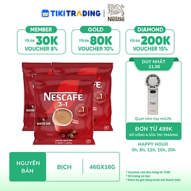 Combo 3 Bịch NESCAFE 3IN1 Công thức cải tiến - VỊ NGUYÊN BẢN Bịch 46 gói