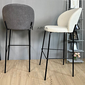 Mua Ghế quầy bar lưng cao chân sắt cố định Ghế ngồi bàn bar nệm dày bọc vải bố CB COCO-F