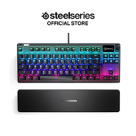 Bàn phím gaming có dây kê tay SteelSeries Apex 7 TKL, Led RGB, 50 triệu Clicks, màn hình Oled, Hàng chính hãng, Bảo hành 12 tháng